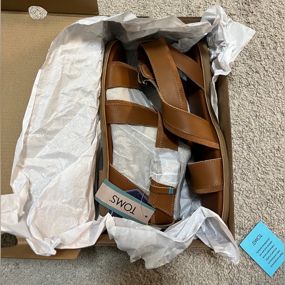 TOMS Womens Sidney Leather sandals- size 9 - Picture 3 of 6